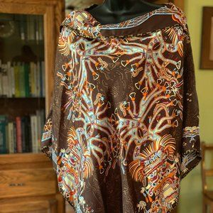 Pineda Covalin Designer silk poncho $400 retail